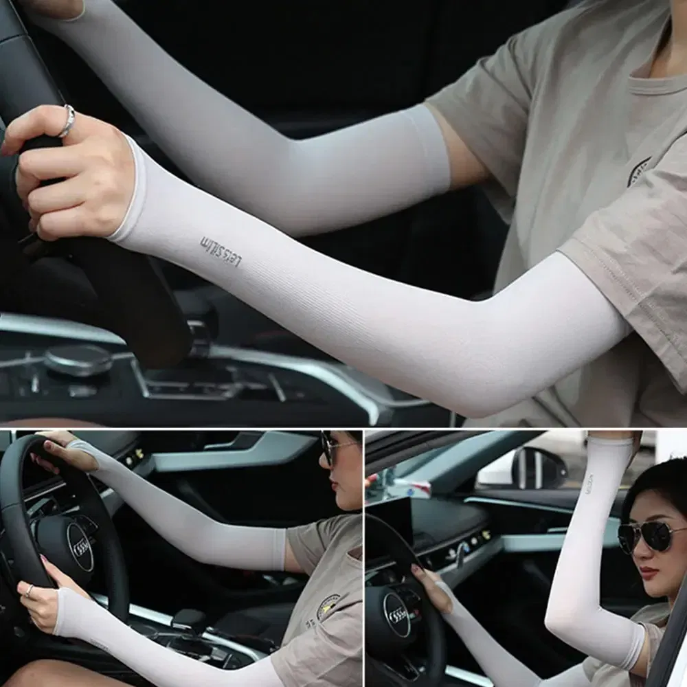 Color: WHITE - Unisex Arm Guard Sleeve Warmer Women Men Sports Sleeves Sun UV Protection Hand Cover Support Running Fishing Cycling Ski