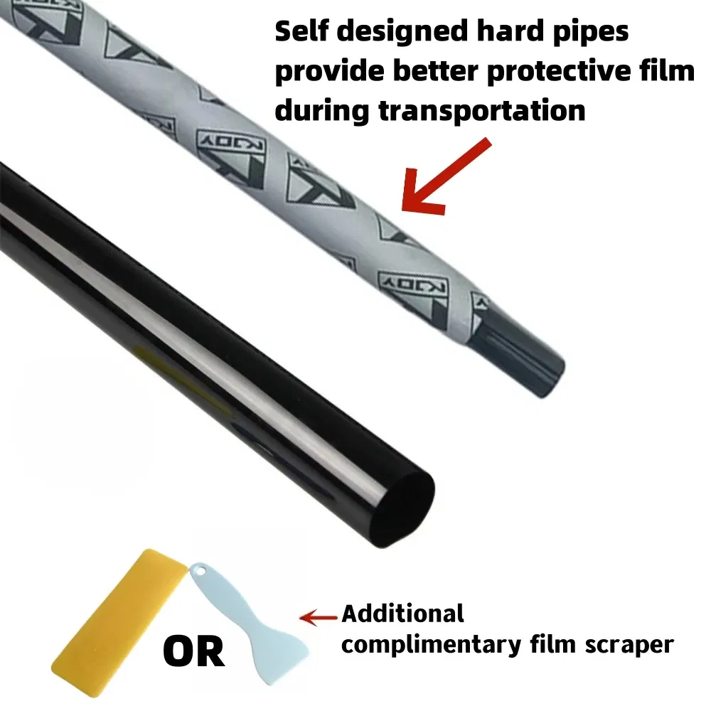 Size: 85*145cm - 3Mx50CM VLT Black Car Window Foils Tinting Film Home Window Glass Solar UV Protector Sticker Films Pearl Cotton Stick Box PAC