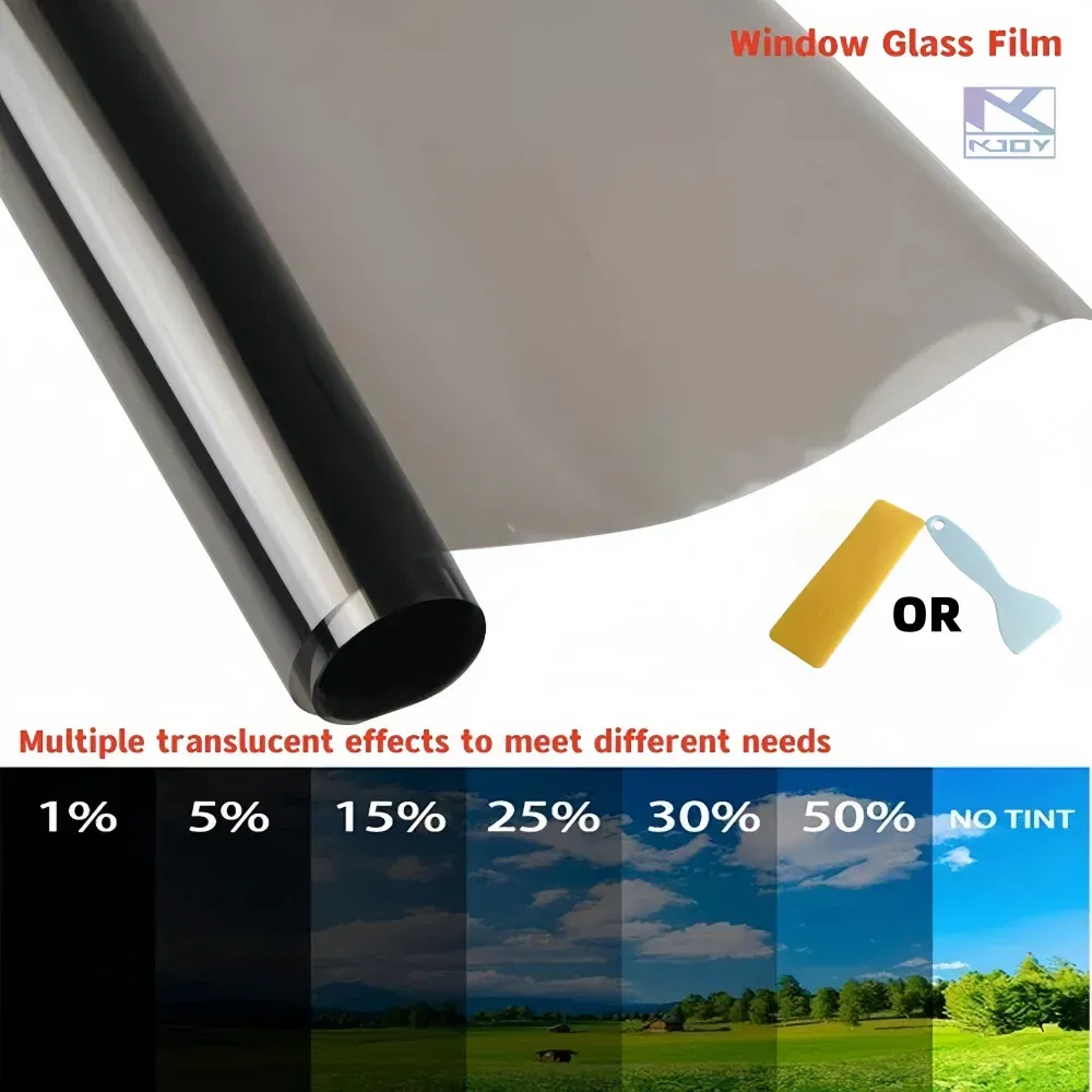 Size: 85*145cm - 3Mx50CM VLT Black Car Window Foils Tinting Film Home Window Glass Solar UV Protector Sticker Films Pearl Cotton Stick Box PAC