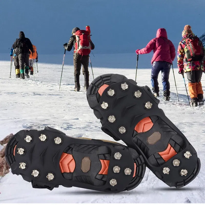 Shoe Size: 14, Ships From: CHINA - 11 Teeth Crampons Outdoor Hiking Climbing Snow And Ice Gripper Anti-slip Covers for Winter Shoes Spikes Snow Shoe Accessories