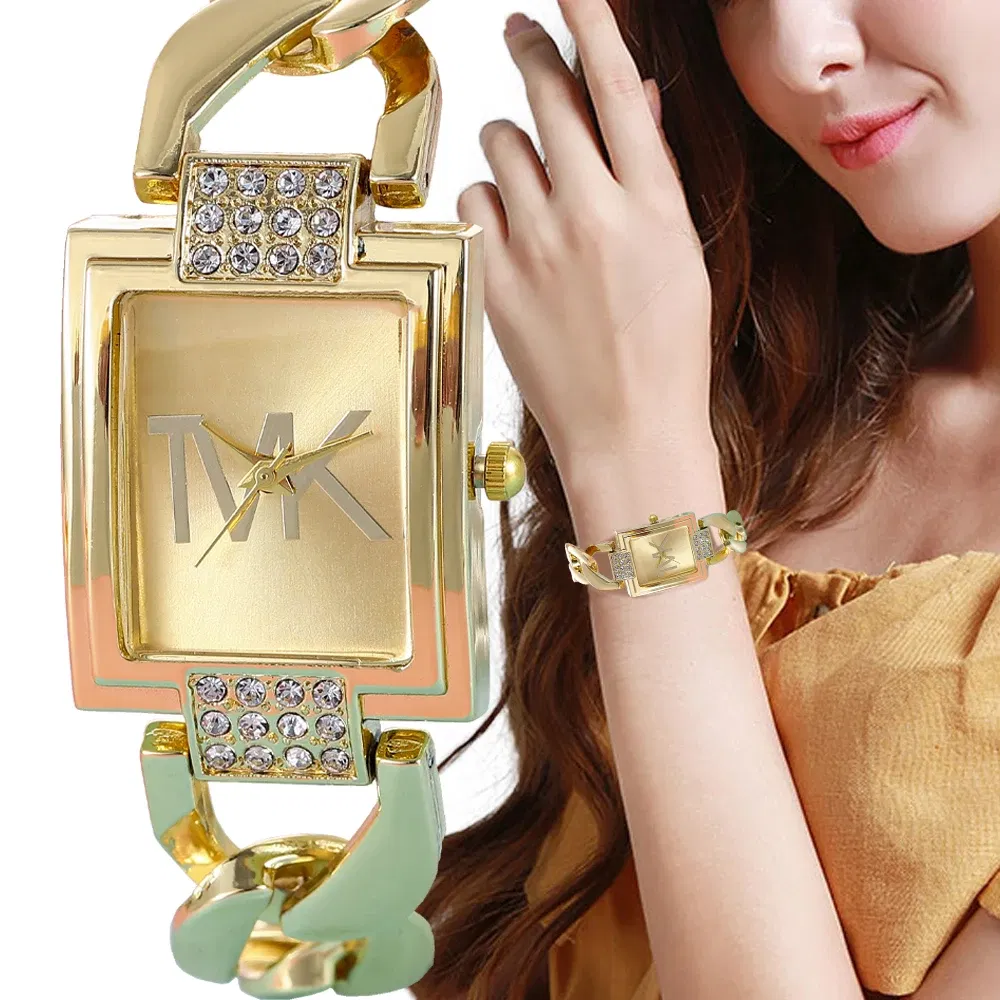 Color: BRONZE, Ships From: CHINA - Luxury Brand Women's Watch Fashion Elegant Style Metal Strap Square Trendy Quartz Watch for Women Woman's Wristwatch Clock