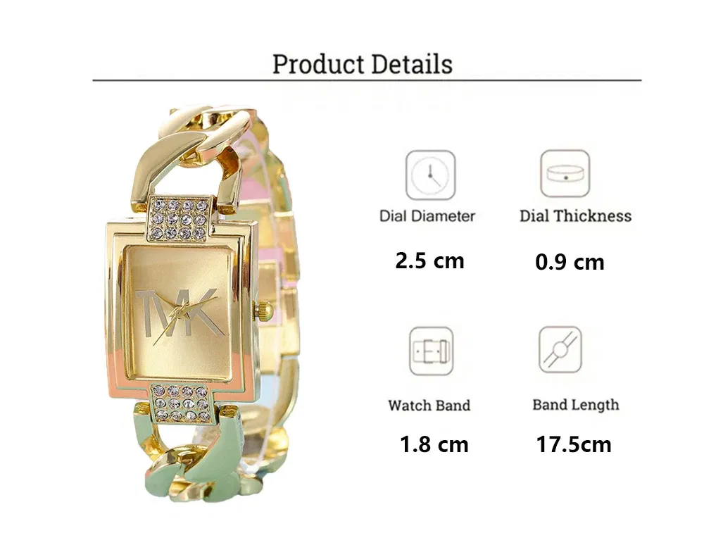 Color: BRONZE, Ships From: CHINA - Luxury Brand Women's Watch Fashion Elegant Style Metal Strap Square Trendy Quartz Watch for Women Woman's Wristwatch Clock