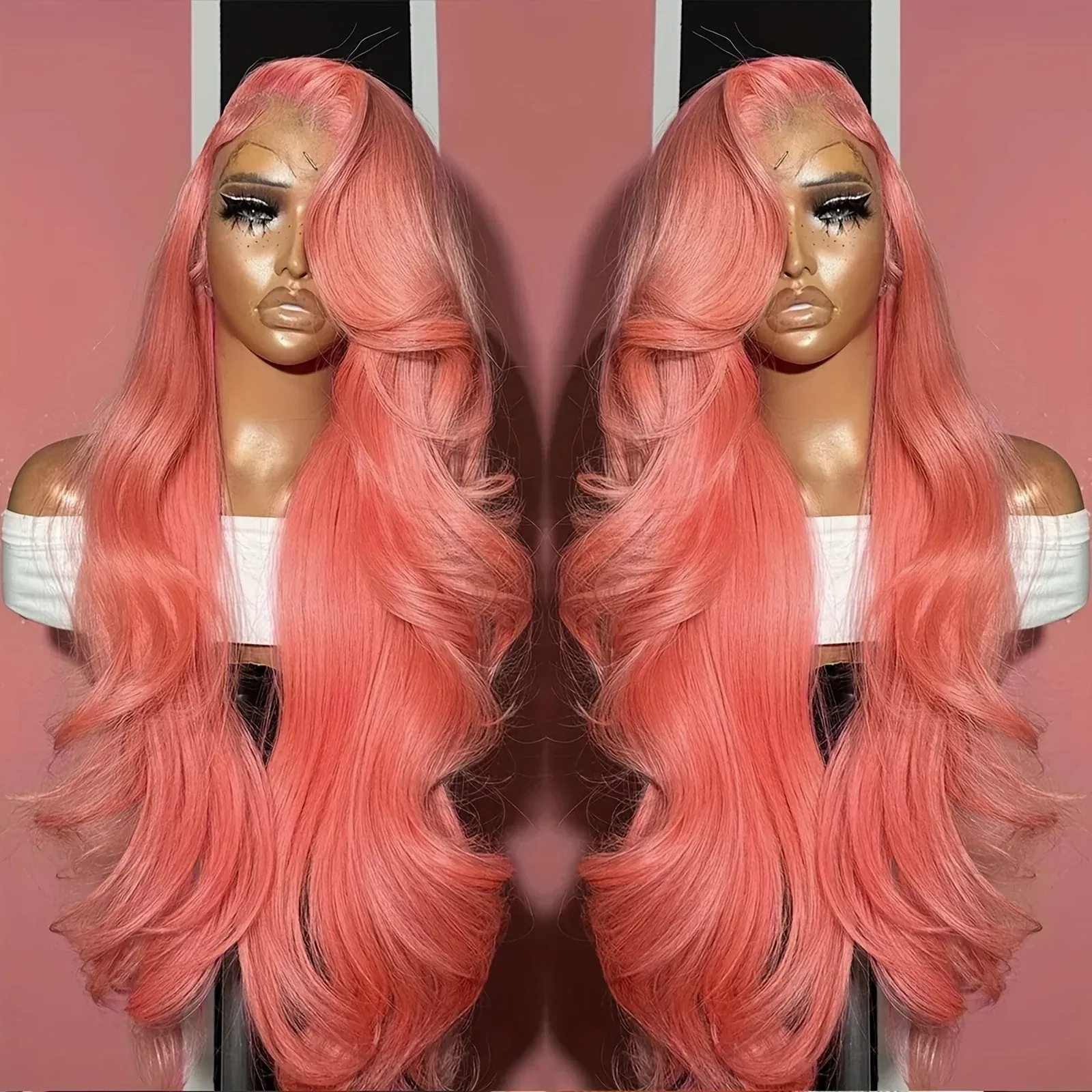 13x4 Body Wave Pink Lace Front Wig Human Hair 13x6 Hd Lace Frontal Wigs For Black Women Transparent Preplucked 613 Colored Wig