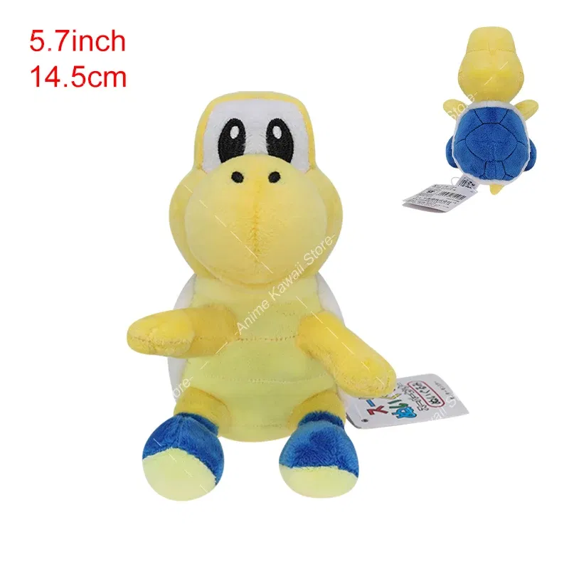 Color: WHITE - Super Mario Plush Toy Koopa Troopas Red Green Turtle Tortoise Kawaii Dry Bones Stuffed Animal Doll for Children Christmas Gifts