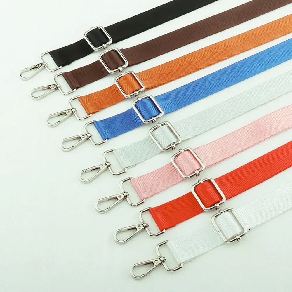 Color: Silver - Shoulder Bag Strap Fashion Wide Replacement Strap For Bags Nylon Woman Messenger Bag Accessories Silver Metal Buckle Bag Straps
