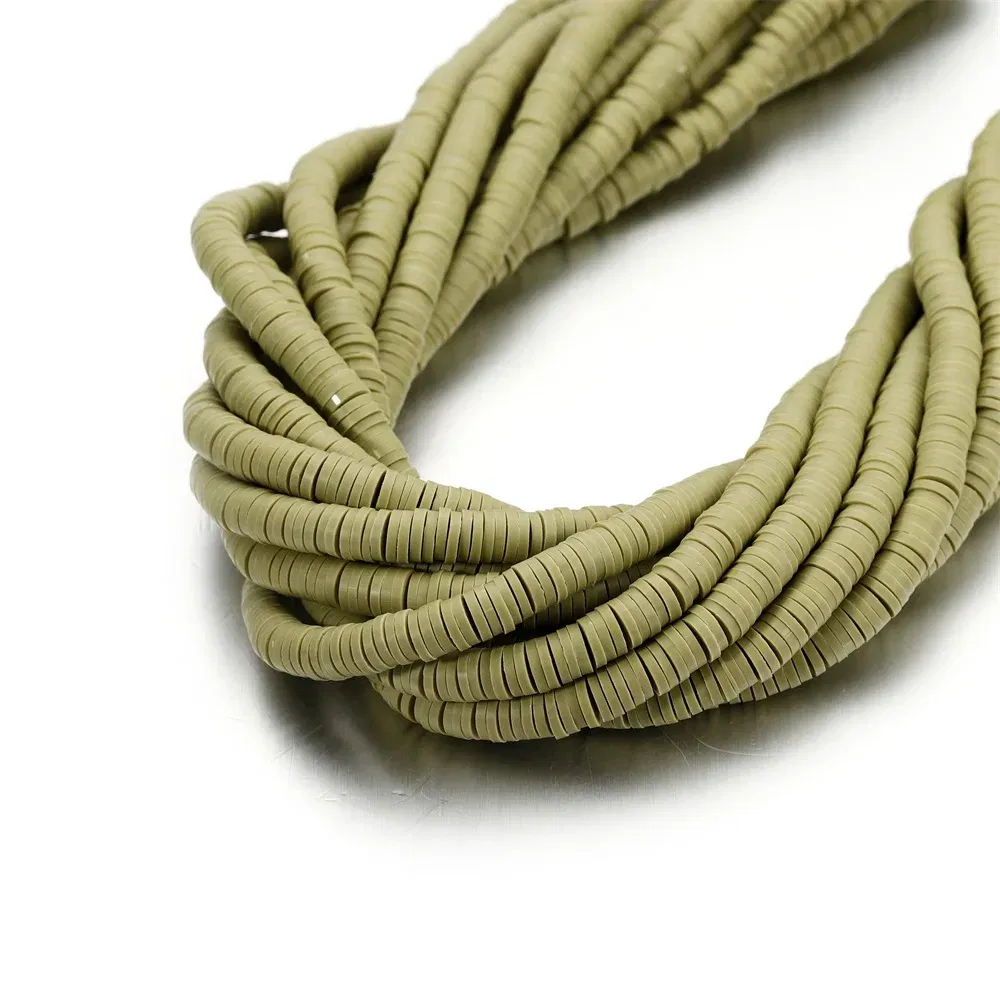 Color: WHITE, Item Diameter: 6mm - 16Inch/Line 6mm Colorful Flat Round Polymer Clay Beads Loose Spacer Beads for DIY Jewelry Making Bracelet Necklace Accessories