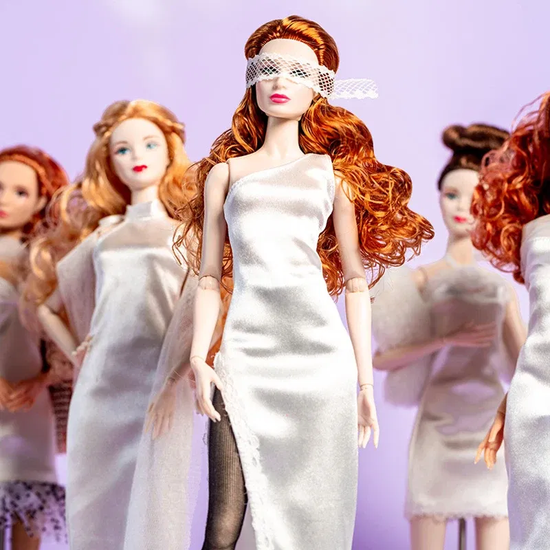 Color: PURPLE - 32cm Supermodel Doll Clothes Suit European Fashion Trendy Little White Skirt Exquisite Accessories Set DIY Toy Collector Gifts