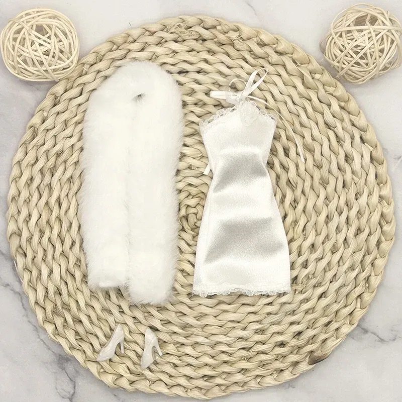 Color: PURPLE - 32cm Supermodel Doll Clothes Suit European Fashion Trendy Little White Skirt Exquisite Accessories Set DIY Toy Collector Gifts