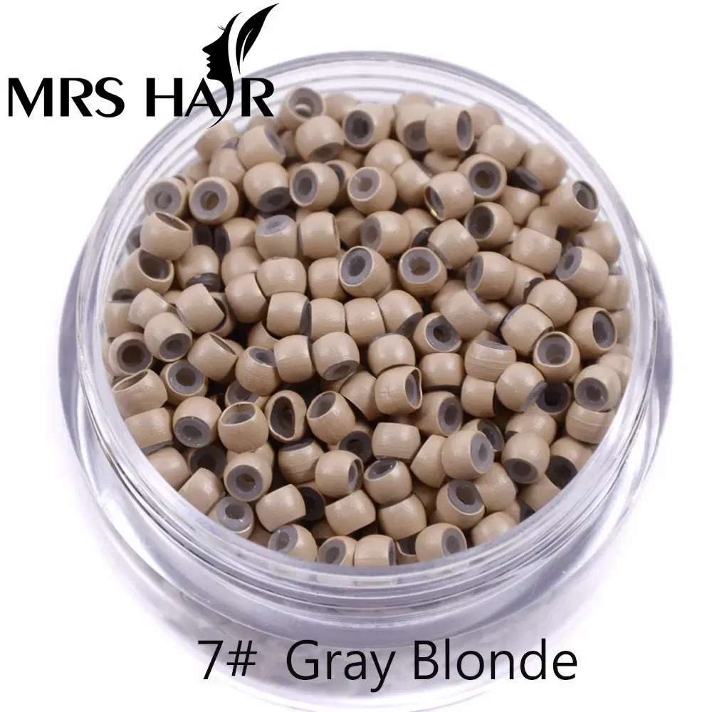 Color: Silver - 500pcs Silicone Hair Beads Nano Ring Micro Beads Fashion Salon Hairstylist Dreadlock Hair Extension Tools 8 Colors