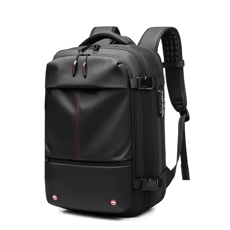 Color: black - Men Travel Backpack vacuum compression 17 inch Laptop Backpack Business Large Capacity school Backpack Expanded Hiking backpack