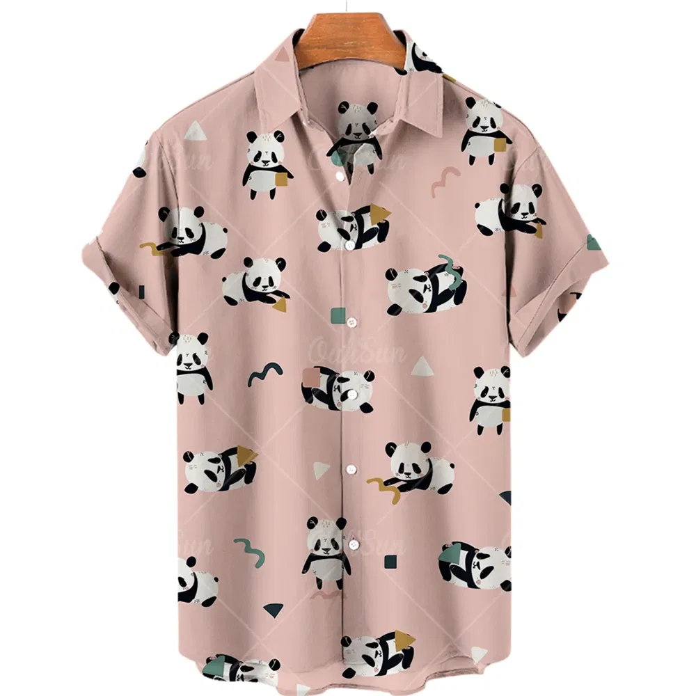 Color: GRAY, Size: 4XL - Duck 3d Print Shirts Men Fashion Hawaiian Shirt Short Sleeve Casual Beach Shirts Boys Single-Breasted Blouse Men's Clothing