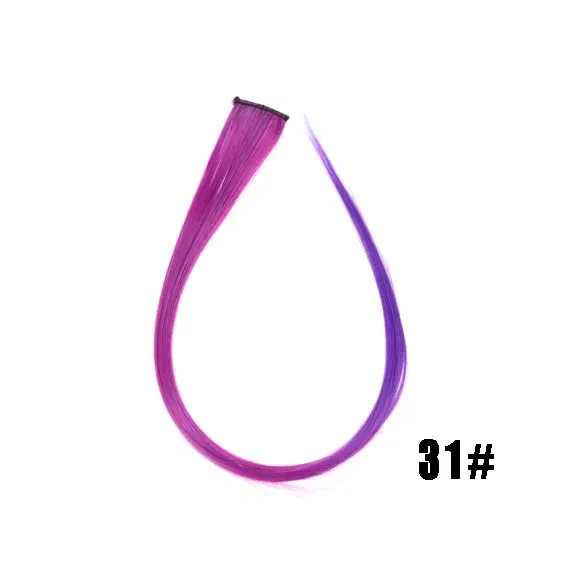 Color: T1B/33, Stretched Length: 22inches - Synthetic Clip-in Hair Extensions 22" Long Colorful Straight Hair Pieces Synthetic Hairpieces for Daily Festival Party