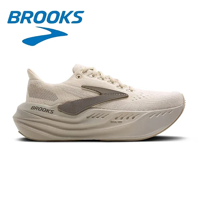 Color: Khaki, Shoe Size: 44 - Brooks Super Glycerin MAX Breathable Running Shoes for Men Air Mesh Design Fashionable Versatile Outdoor Casual Sports Sneakers