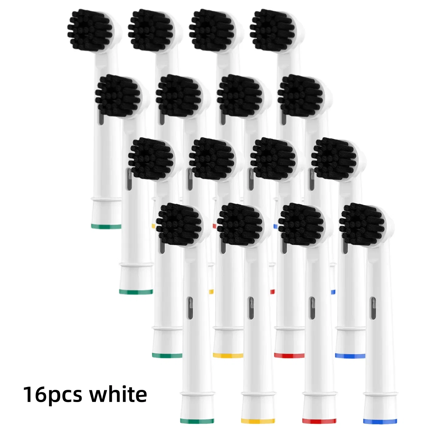 Color: Blue - Bamboo Charcoal Bristles Replacement Brush Heads For Oral B Electric Toothbrush Efficient Tooth Cleaning SB-17A Black Brush Head