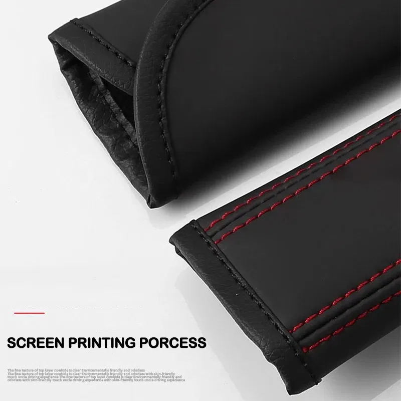 Color Name: Red - Car Seat Belt Nappa Leather Safety Belt Shoulder Covers For Hyundai N Performance i30 i20 Elantra Tucson Kona Sonata Kona 2023