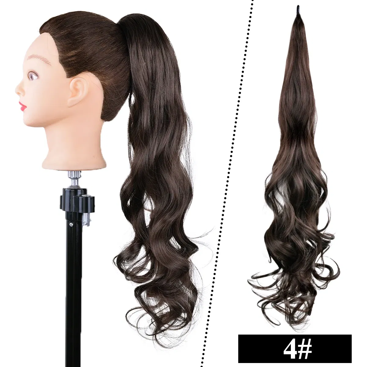 Color: P6/613 - LINWAN Synthetic Long Straight Wrap Around Clip In Ponytail Hair Extension Heat Reistan Pony Tail Fake Hair