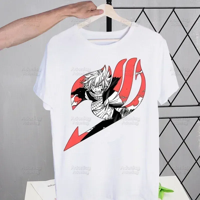 Color: black, Size: S - Anime Fairy Tail Cartoon Natsu Erza Gray Lucy T-shirts Summer Men/Women Hip Hop Tshirt Streetwear t shirts Short Sleeve Tops