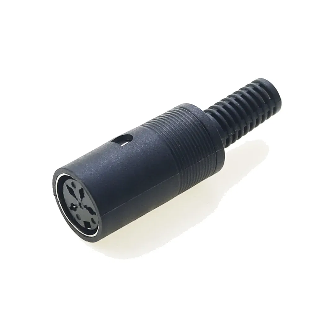 Color: Orange - 5pcs 3P 4P 5P 6P 7P 8Pin DIN Male/Female Plug Jack with Plastic Handle Keyboard Cable Connector Adapter PS2