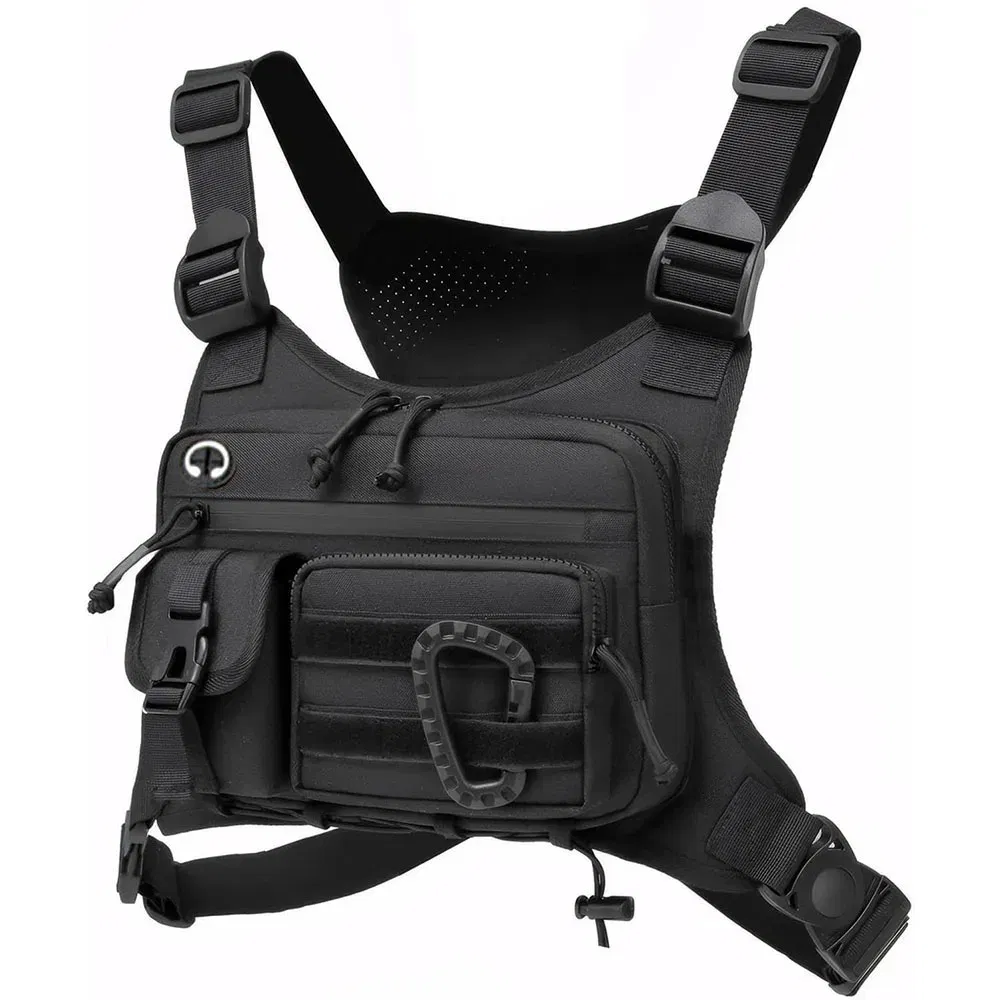 Color: Blue - Outdoor Tactical Chest Bag Men's Vest EDC Waterproof Anti-Theft Chest Pack for Cycling Bags Running Front Chest Bag