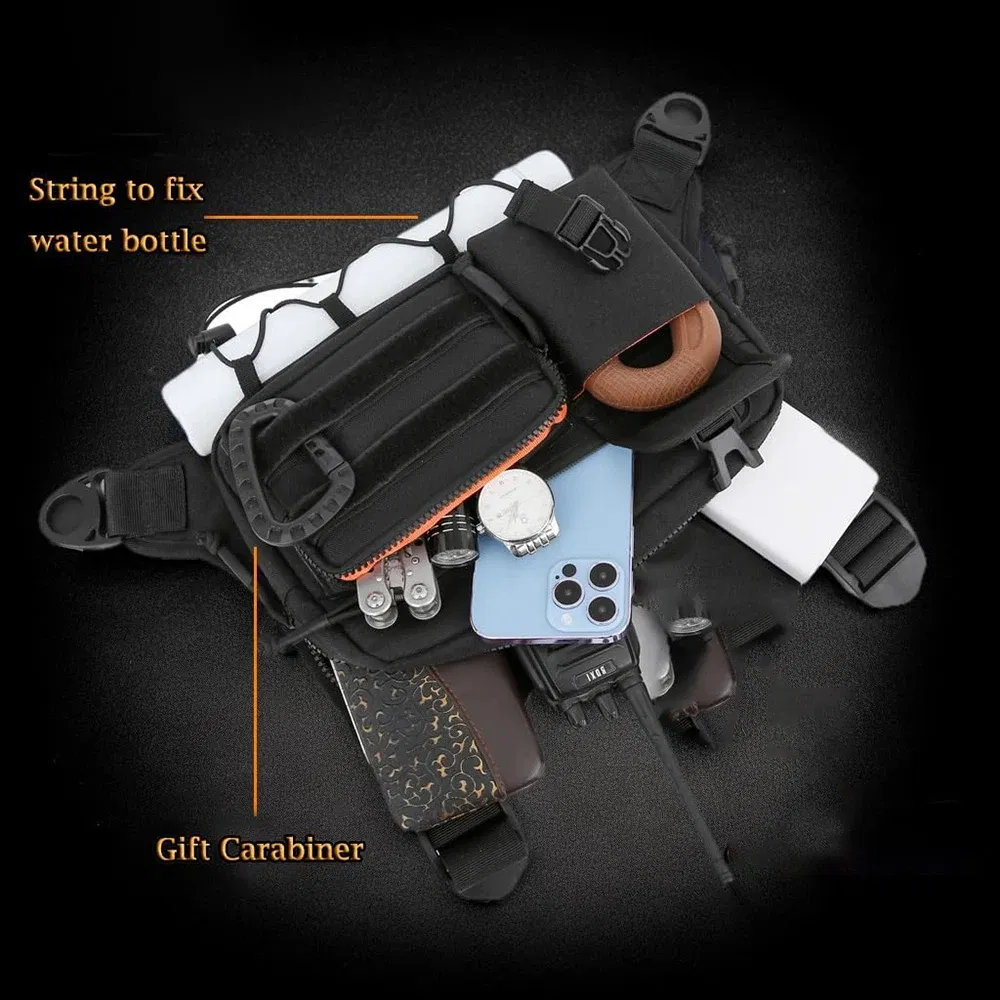 Color: Blue - Outdoor Tactical Chest Bag Men's Vest EDC Waterproof Anti-Theft Chest Pack for Cycling Bags Running Front Chest Bag
