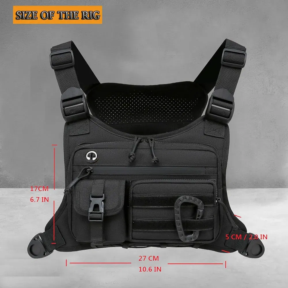 Color: Blue - Outdoor Tactical Chest Bag Men's Vest EDC Waterproof Anti-Theft Chest Pack for Cycling Bags Running Front Chest Bag