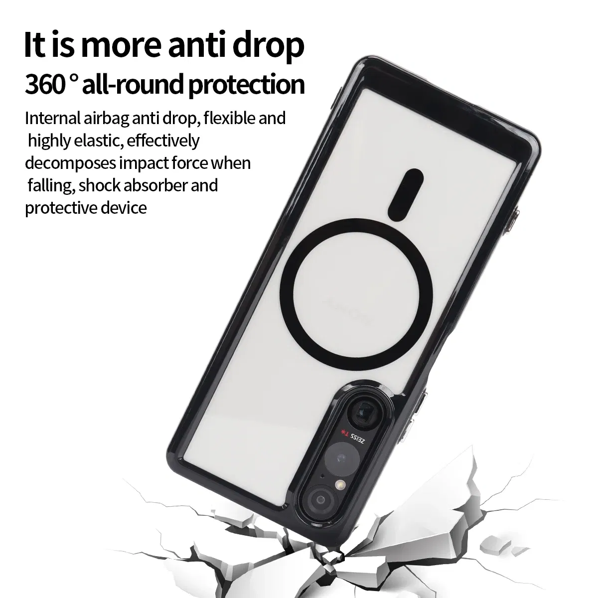 Color: Clear, Material: ABS - Magnetic Luxury Matte Translucent Armor Shockproof Case For Sony Xperia 1V Sony Xperia 1VI For Magsafe Wireless Charge Cover