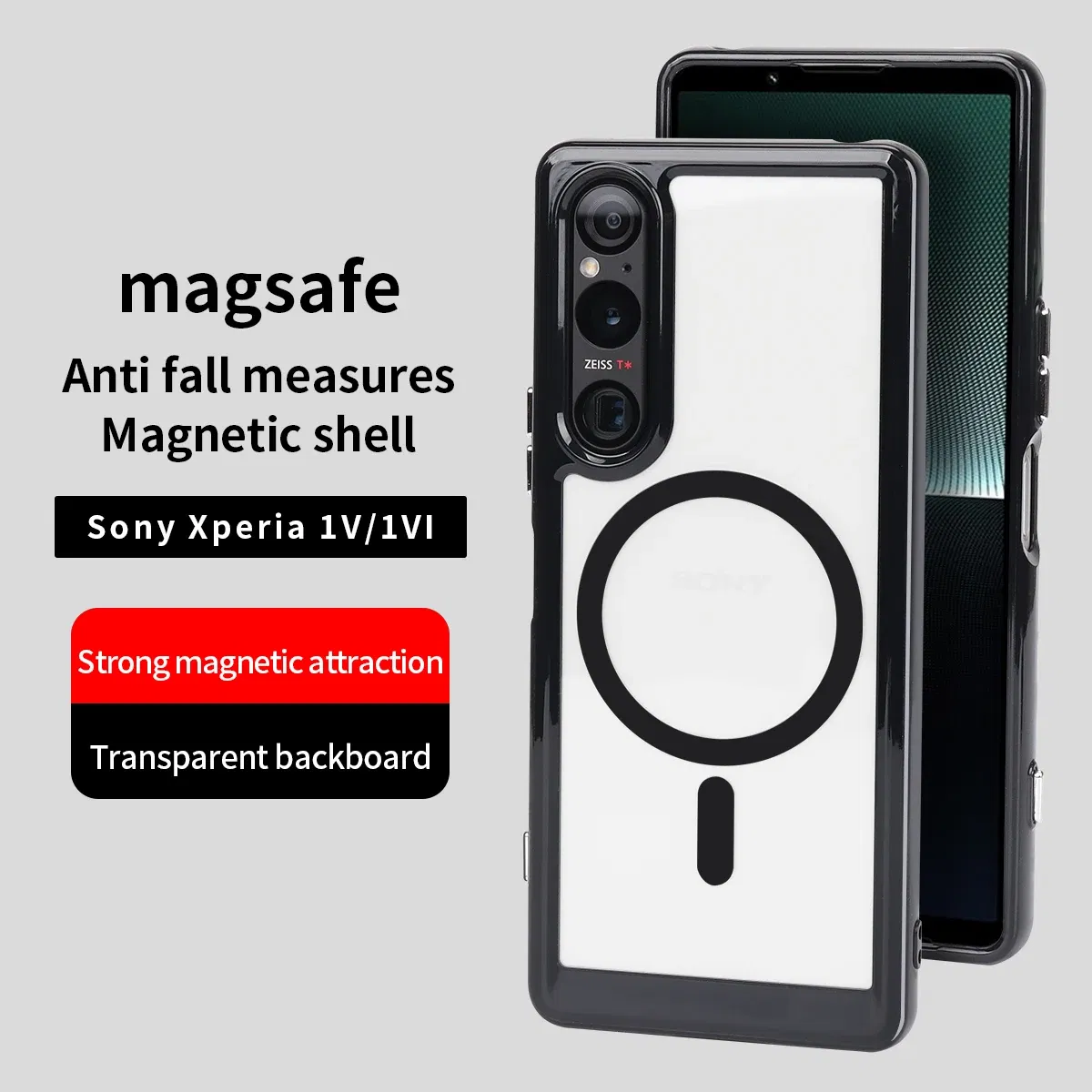 Color: Clear, Material: ABS - Magnetic Luxury Matte Translucent Armor Shockproof Case For Sony Xperia 1V Sony Xperia 1VI For Magsafe Wireless Charge Cover