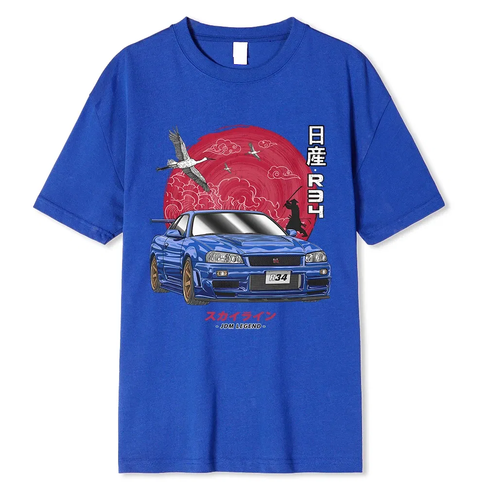 Color: black, Size: XXXL - Cotton Initial D T Shirt Men Women Harajuku Aesthetic Oversize T-Shirt Funny JDM LEGEND Car Tshirt Nissan Skyline R34 Tee Shirt