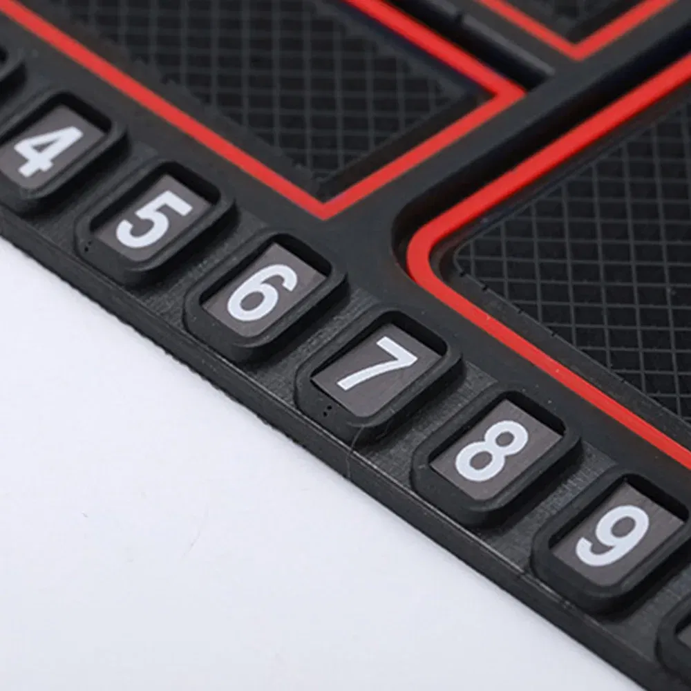 Color Name: Red - Silicone Car Anti-Slip Mat Auto Phone Holder Sticky Anti Slide Dash Phone Mount Parking Number Card Car Pad Mat Car Mat