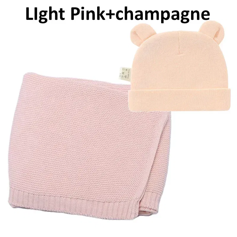 Color: Turquoise, Size: Option 2, Ships From: CN - Personalized Baby Name Newborn Cotton Beanie and Knitted Blanket Set Embroidered Name Covering and Cute Hat Gift Set