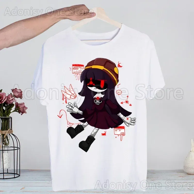 Color: black, Size: M - Murder Drones Fashion Man Tshirt Summer Fashion T-shirt Casual White Funny Cartoon Print T-shirt Hip Pop Tops tee