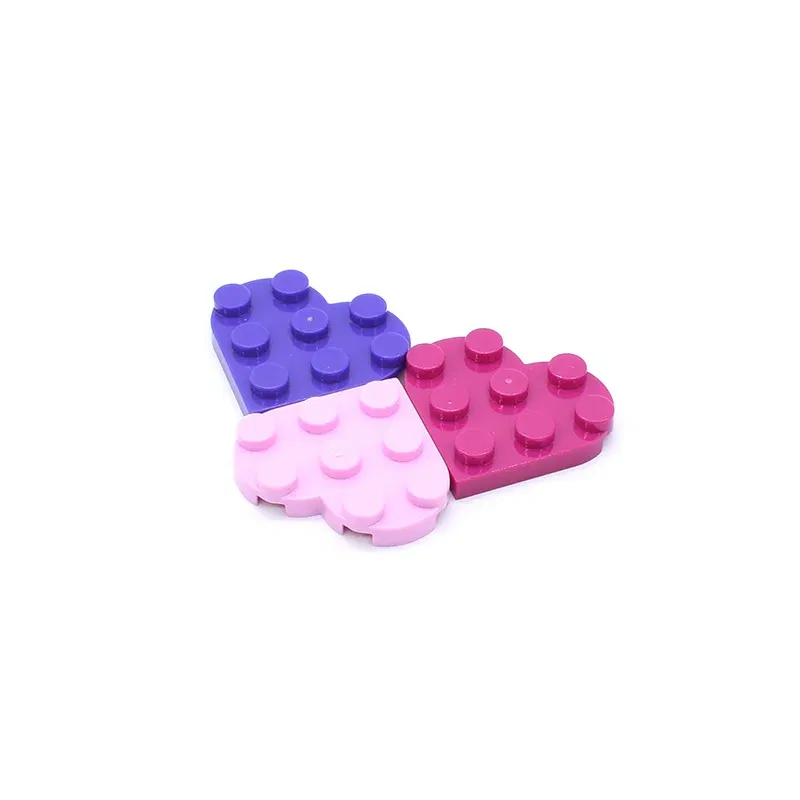 Color: RED - 39613 Round 3 x 3 Heart Bricks Collections Bulk Modular GBC Toys For Technical MOC DIY Buildings? Blocks Compatible
