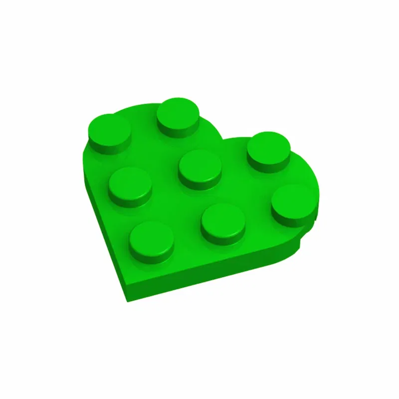 Color: RED - 39613 Round 3 x 3 Heart Bricks Collections Bulk Modular GBC Toys For Technical MOC DIY Buildings? Blocks Compatible