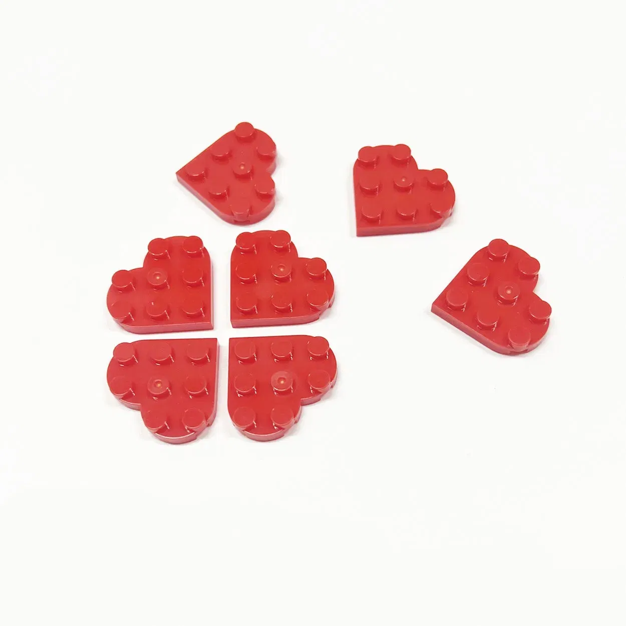 Color: RED - 39613 Round 3 x 3 Heart Bricks Collections Bulk Modular GBC Toys For Technical MOC DIY Buildings? Blocks Compatible