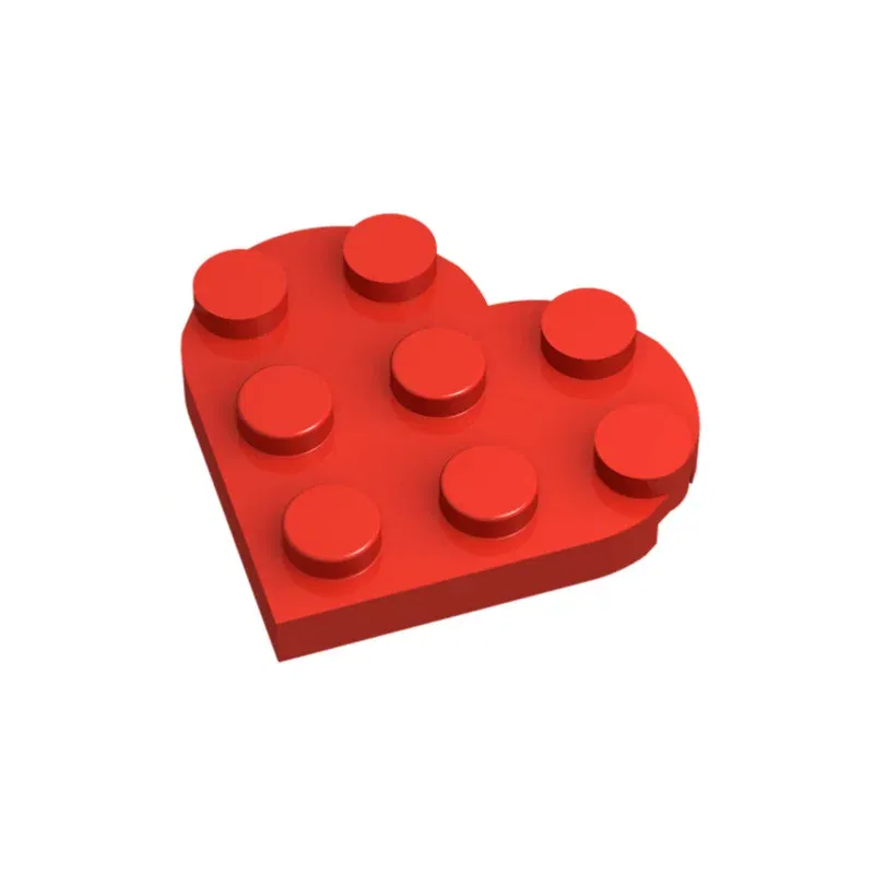 Color: RED - 39613 Round 3 x 3 Heart Bricks Collections Bulk Modular GBC Toys For Technical MOC DIY Buildings? Blocks Compatible