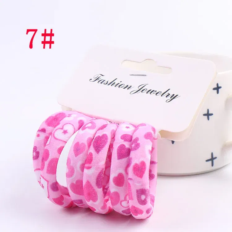 Color: Dark Grey, Ships From: CHINA - 6PCS/Sett Cute Girls Elastic Hair Bands Scrunchies Ponytail Holder Rubber Bands Hair Ties Sweet Kids Hair Rope Hair Accessories