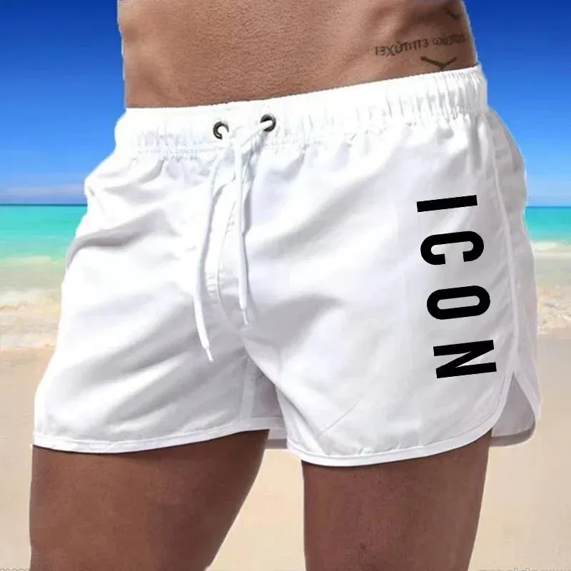 Color: Blue, Size: XXXL - ICON Summer men's luxury beach pants clothing quick dry gym jogging sexy shorts vacation casual swimming trunks