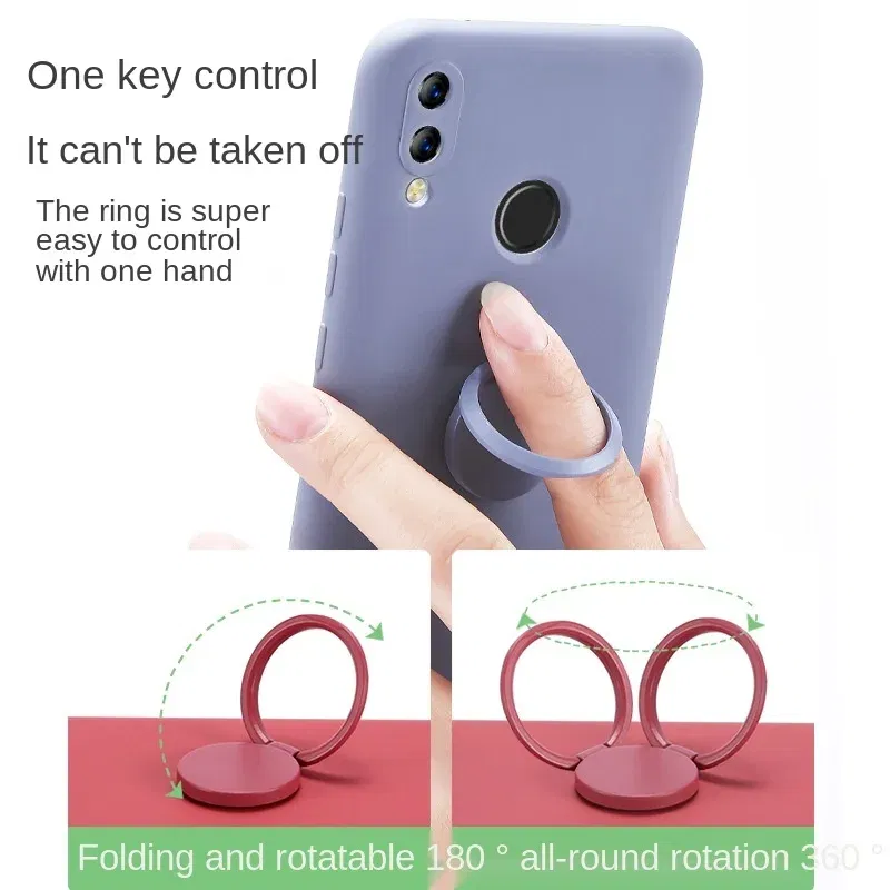 Color: black - Mobile Phone Holder Ring Buckle Metal Lazy Car Holder Liquid Gift for IPhone XS Huawei Samsung Cell Smart Phone Ring Holder