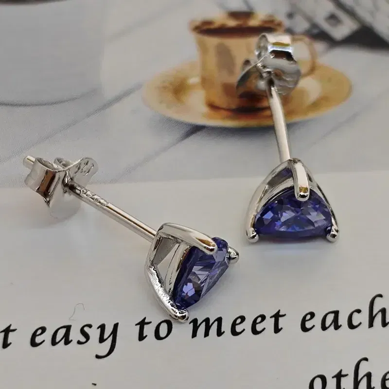 2 Pairs Tanzanite 925 Sterling Silver Earring Jewelry Sets Earring for Women