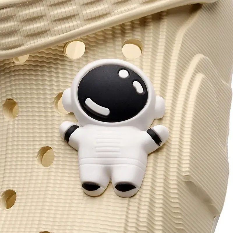 Shoe Size: 33, Color: Beige - 2024 New Fashion Women Slippers DIY Astronaut Spaceman Button Slides Non-slip Flat Sandals Beach Slippers Plus Size Women Shoes