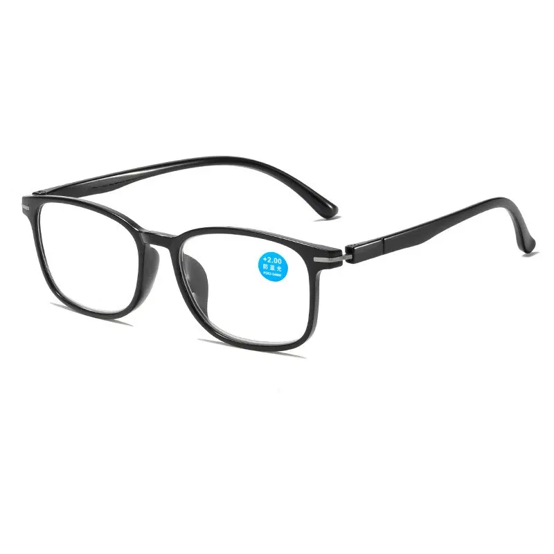 Eye Prescription: +350, Frame Color: black - New Anti Blue Light Reading Glasses Fashion Presbyopic Eyewear Men Women Sauqre Ultralight Hyperopia Eyeglasses +100 To +400
