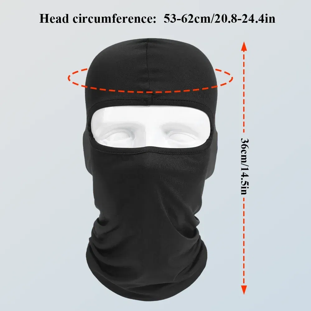 Color: Silver - Breathable Sports Balaclava Hat Quick-Dry Windproof Full Face Mask Headgear for Riding Running Ski Hiking Outdoor Face Cover Men