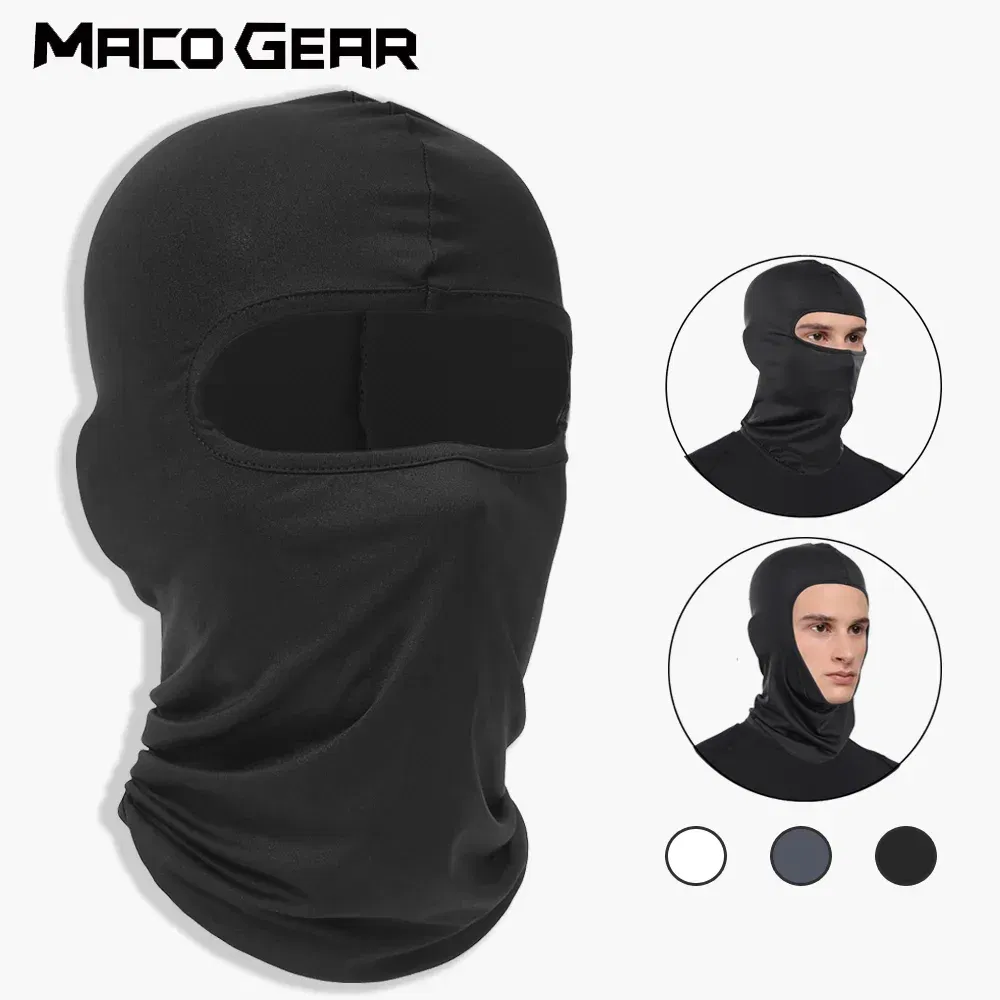 Color: Silver - Breathable Sports Balaclava Hat Quick-Dry Windproof Full Face Mask Headgear for Riding Running Ski Hiking Outdoor Face Cover Men