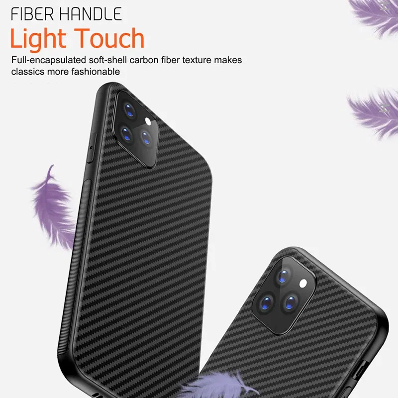 Color: black, Material: Artificial Leather - Luxury Carbon Fiber Silicone Case for iPhone 13 11 12 14 15 16Pro Max XSMAX XR XS  X SE 5 6 6S 7 8 14Plus  Protective Soft Cover