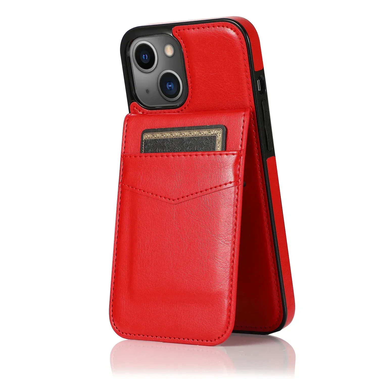 Color: Clear, Material: Denim - Faux Leather Wallet Kickstand Phone Case for IPhone 13 12 Mini 16E 16 15 14 11 Pro Max X XR XS 7 8 Plus Case with Credit Card