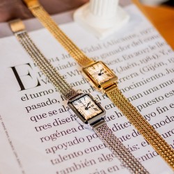 Timeless Elegance Milanese Rectangular Watch