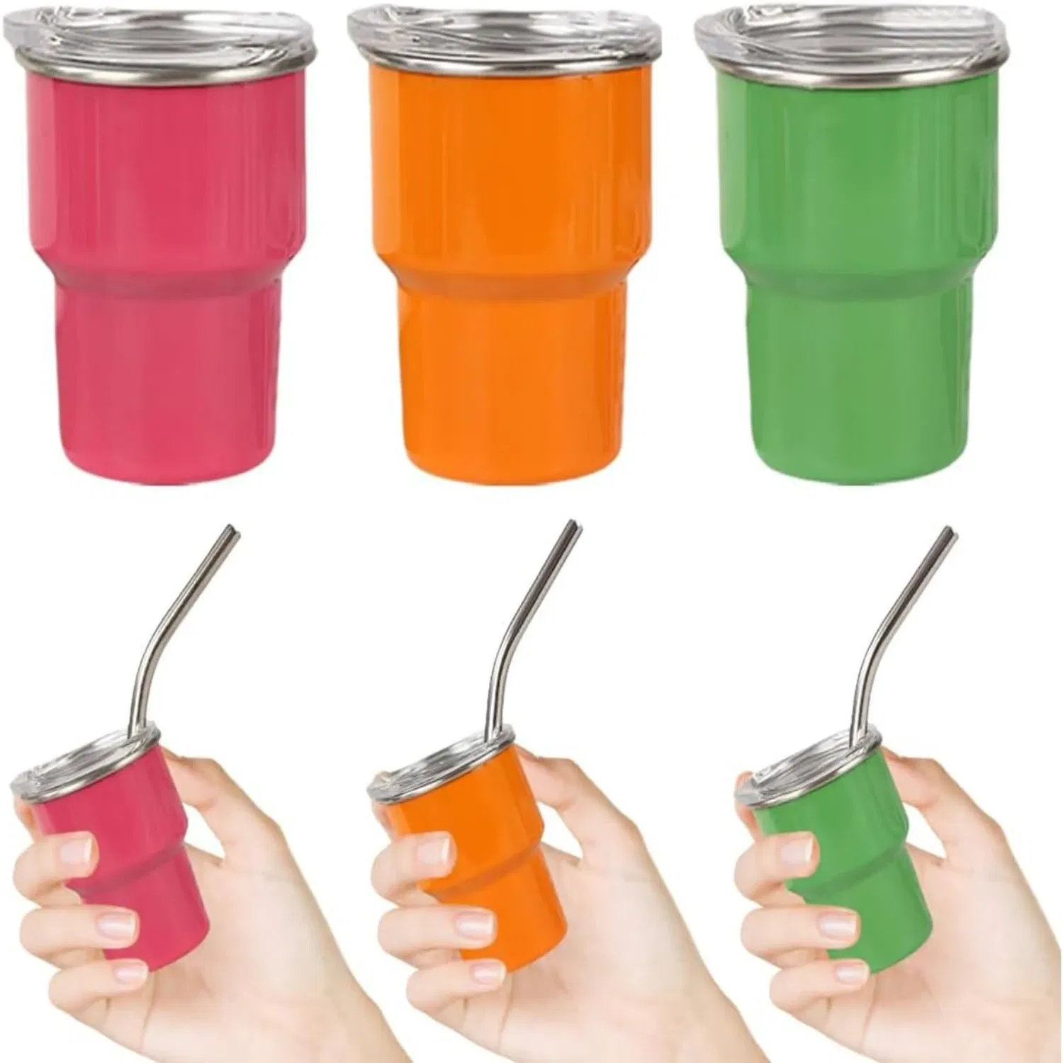 Color: green, Ships From: CHINA - Set Of 3 3oz Mini Tumbler Shot Glass With Straw and Lid, Stainless Steel Sublimation Mini Shot Glass Tumblers for for Espresso C