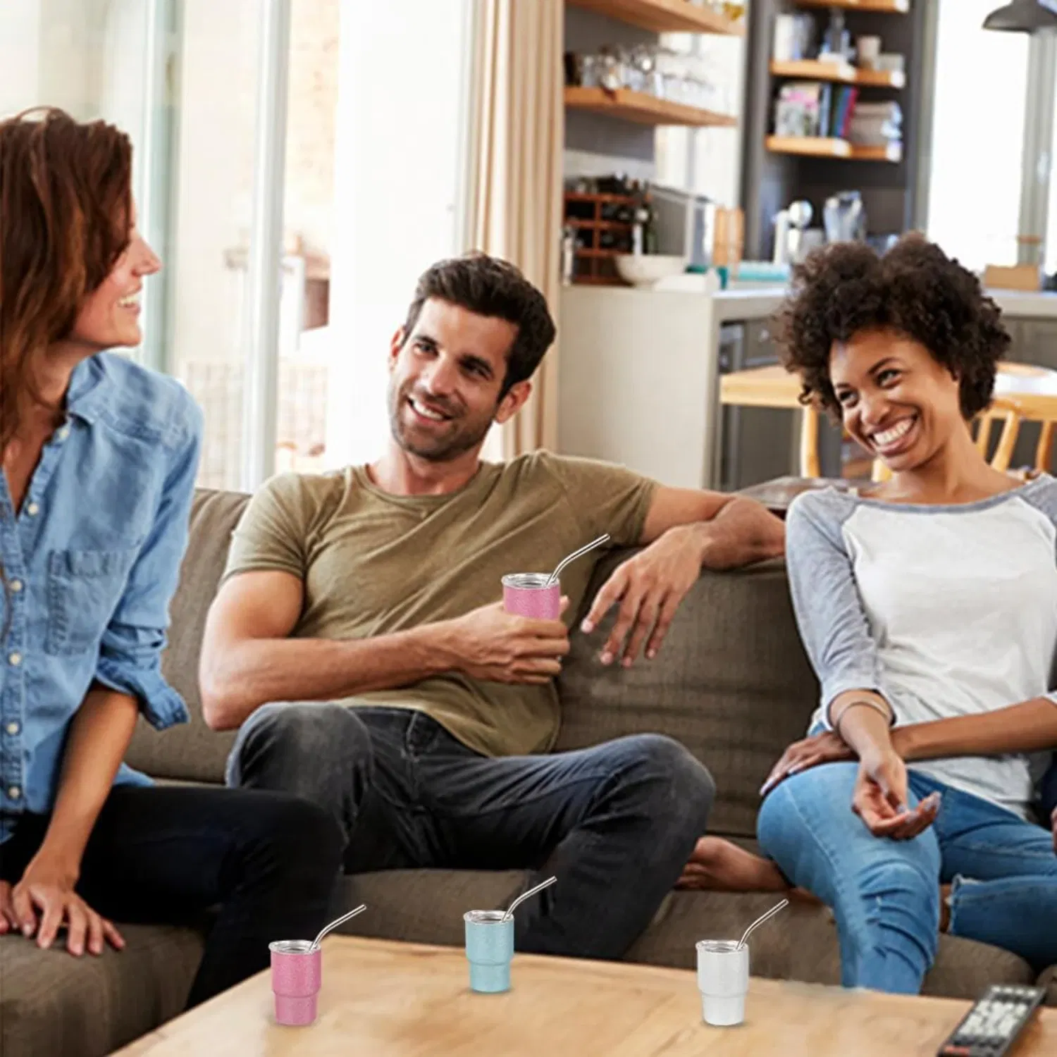 Color: green, Ships From: CHINA - Set Of 3 3oz Mini Tumbler Shot Glass With Straw and Lid, Stainless Steel Sublimation Mini Shot Glass Tumblers for for Espresso C