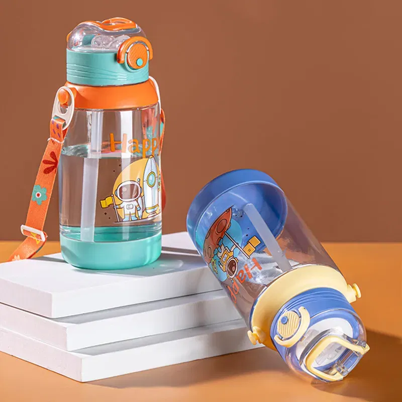 Color: Blue, Capacity: 0.7L - 700ml Large Capacity Kids Water Cup with Straw Sports Bottle Student Special Edition