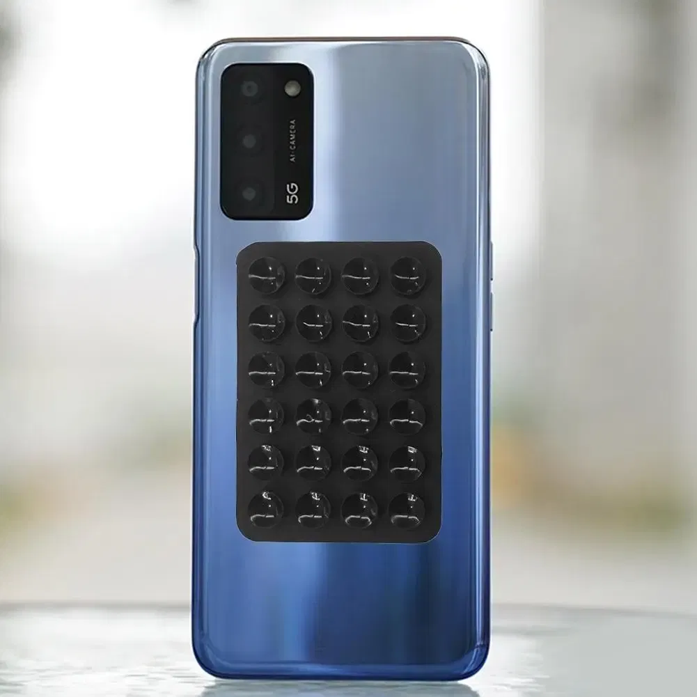 Color: WHITE, Ships From: CHINA - Multifunctional Mobile Phone Silicone Suction Cup 24 Square Mobile Phone Single-Sided Case Anti-Slip Holder Mount Suction